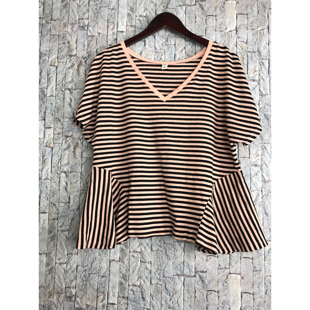 Urban Outfitters BP pink black striped swing tee